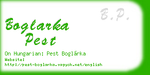 boglarka pest business card